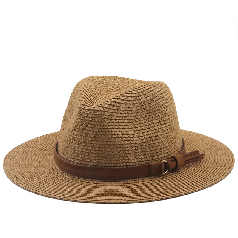 

Summer Hats For Women Men Wide Brim Solid Straw Panama Hat Female Beach Sun Hat Casual Outdoor Handmade Hats UV Protection