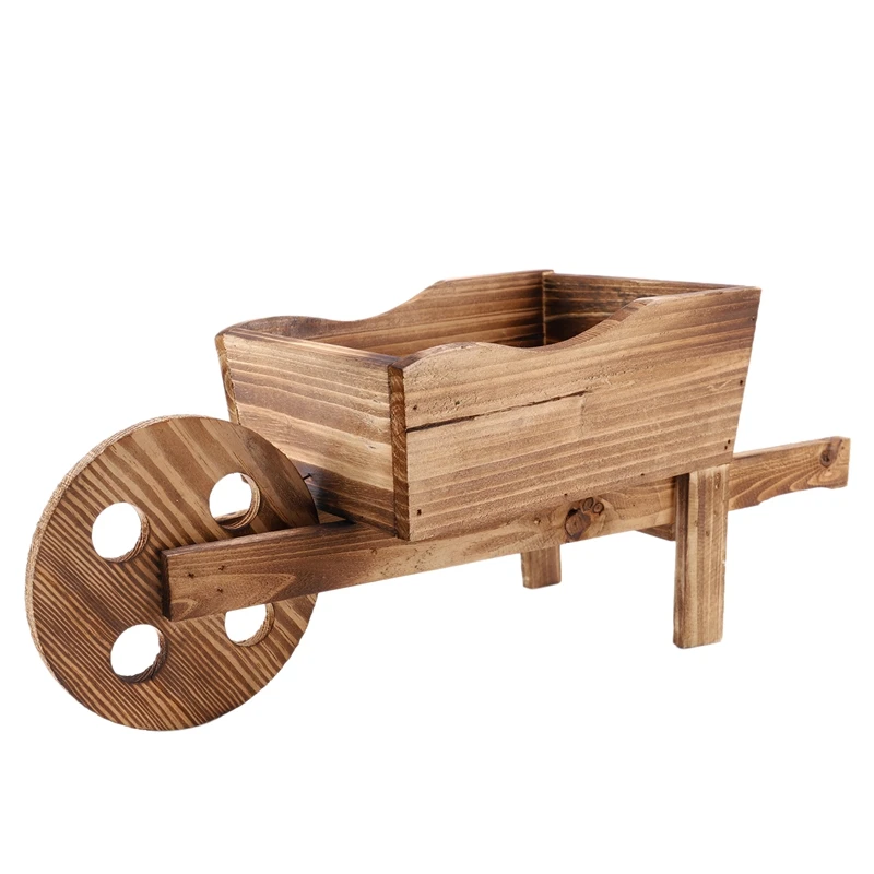 

Wooden Cart Flowerpot Fleshy Ornamental Creative Garden Shop Household Bedroom Plants Flowers Wheelbarrow Planter Pot Decor