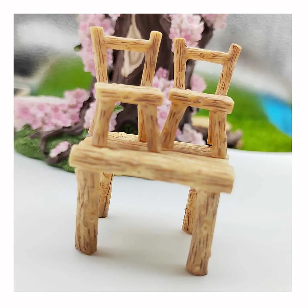 Миниатюрная мебель для кукольного домика деревянный обеденный стол стул подарки