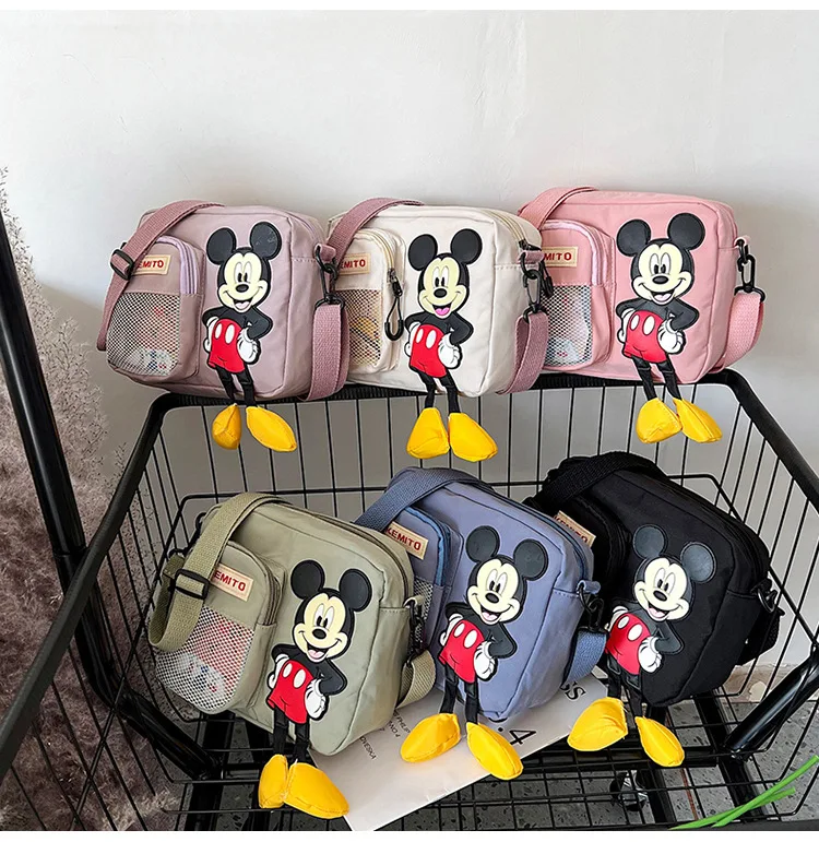 

Disney Women's Bag Cartoons Mickey Mouse Canvas Shoulder Bags Anime Fashion Shopping Bag Girls Gifts Messenger Bag Gift