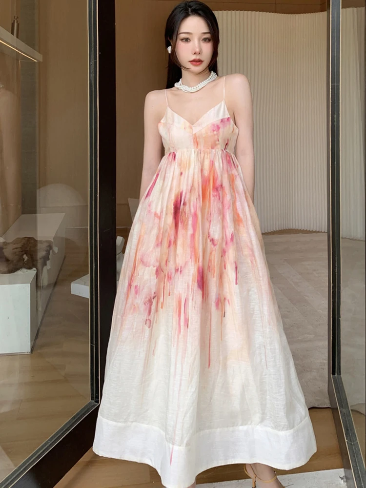 

Платье женское Плиссированное на бретелях, во французском стиле