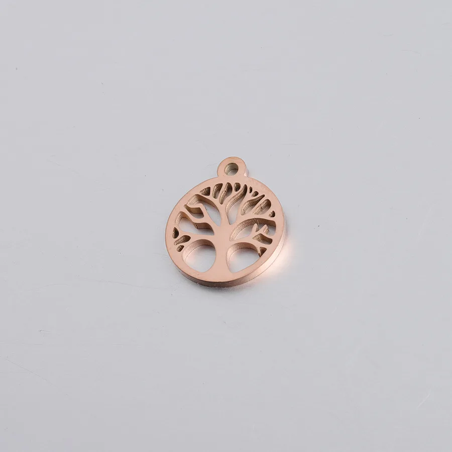 5 шт. 15x17 8 мм зеркальная полировка семейного дерева подвески из нержавеющей стали