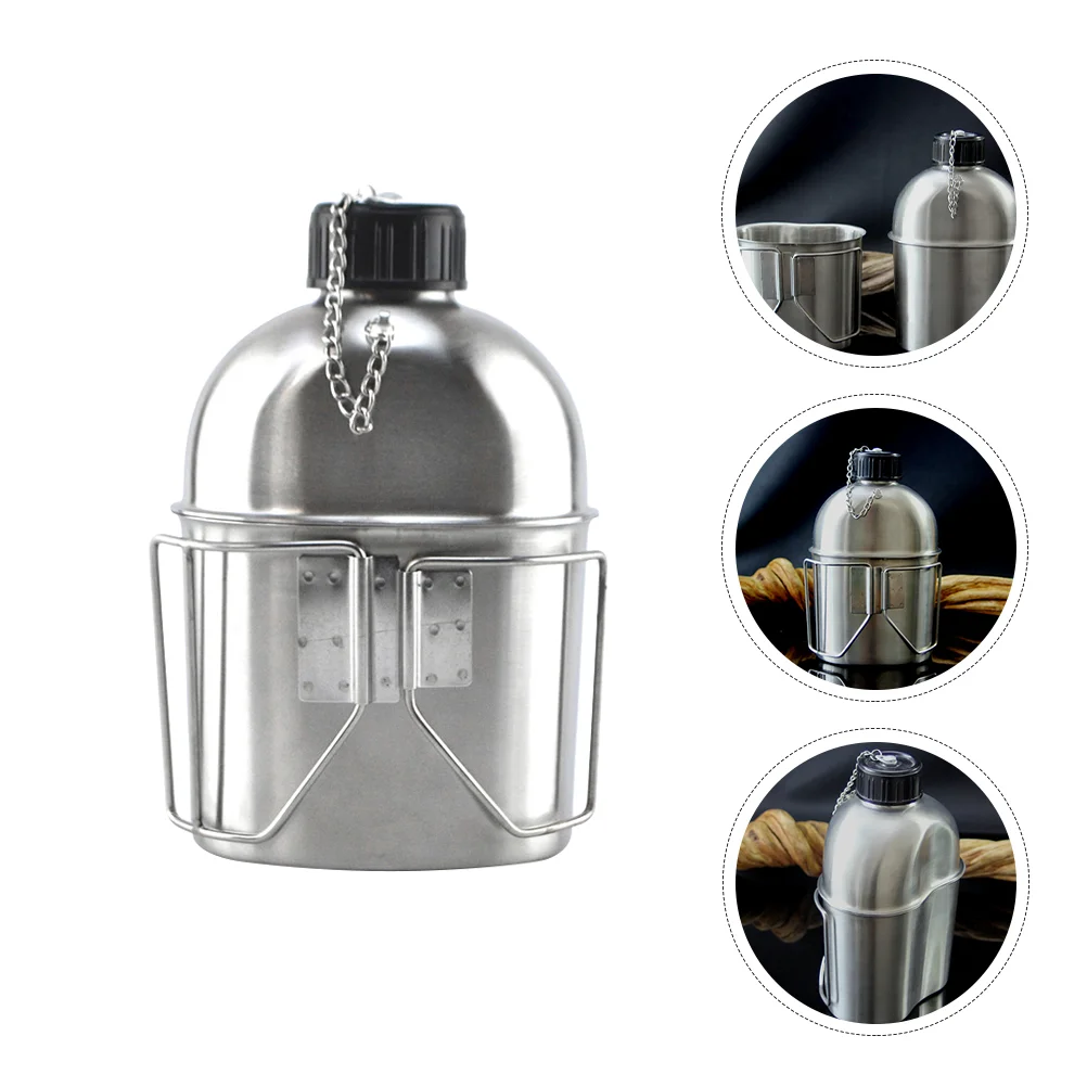 

1 Pc Durable Portable Lightweight Practical Stainless Steel Canteen Water Kettle for Hiking Camping Picnic