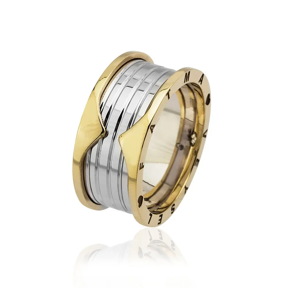 

Name Written Special Design Gold-gray Color 925 Sterling Silver Men 'S Wedding Ring