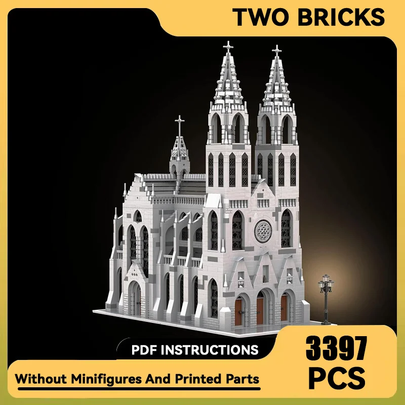 

MOC Building Block Gothic Cathedral Model Technical Bricks DIY Assembly Medieval Modular Architecture Street View Toy For Gift
