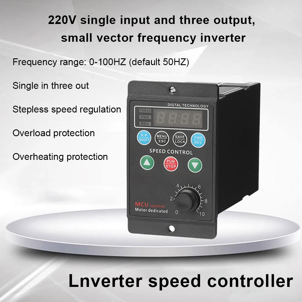 

1-in-3-out Motor Inverter Digital 3 Phase Output 50Hz AC220V Driver Frequency Converter Professional Adjustable 200W