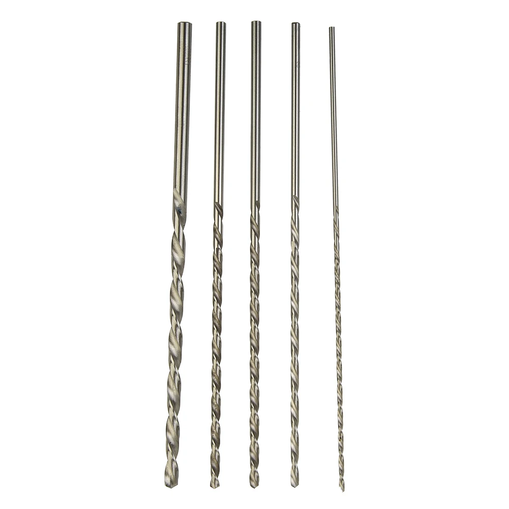 

5Pc High Speed Steel Extra Long Drill Bit Set Twist Metal Multi Tools Aluminum Iron Metal Plastic Wood Hole Opener 2/3/3.5/4/5mm