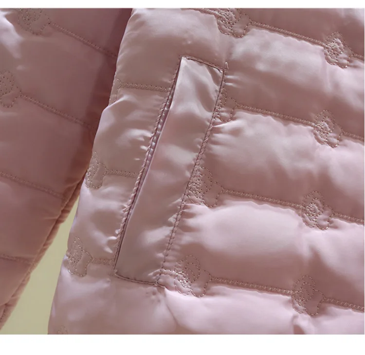 Women Lightweight short jacket Polyester cotton 2022 autumn winter new sweet ladies Korean solid slim cotton coat Female Parkas