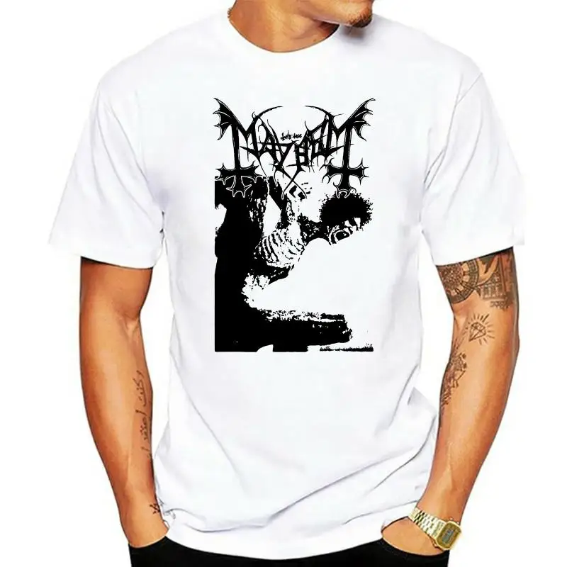 ФУТБОЛКА MAYHEM 1BURZUM EMPEROR WATAIN DARKTHRONE IMMORTAL BATHORY VENOM GORGOROTH Модные мужские футболки с