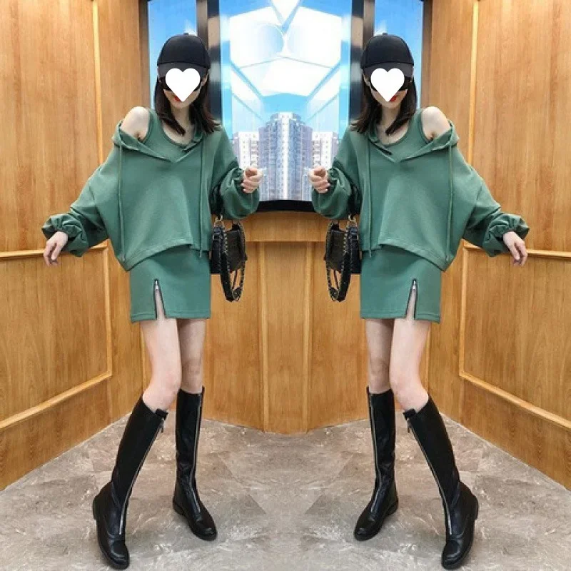 Модная Осенняя коллекция в европейском стиле куртка платье-майка комплект из 2