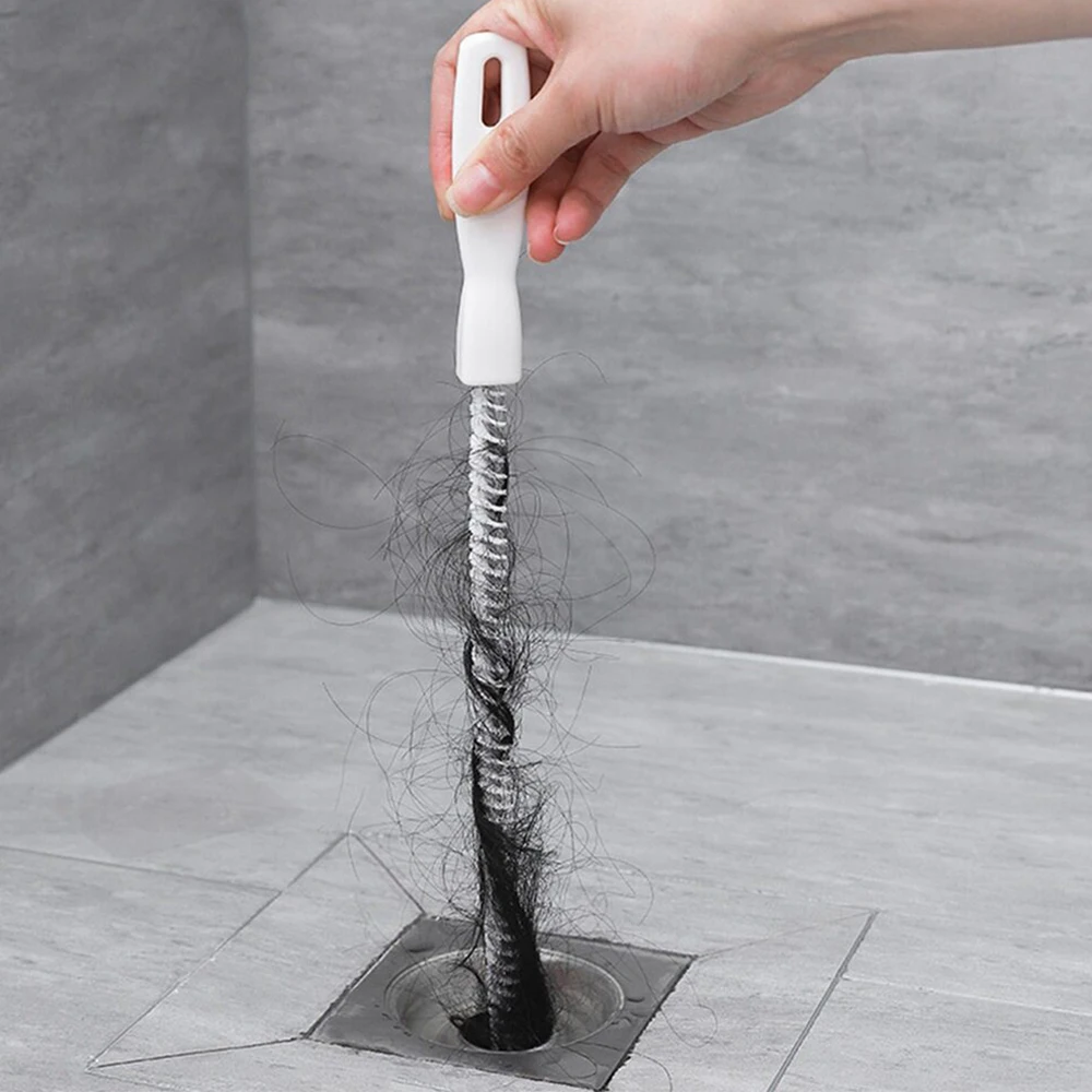 

45cm Pipe Dredging Brush Bathroom Hair Removal Sewer Sink Cleaning Brush Flexible Drain Cleaner Clog Plug Hole Remover Tools
