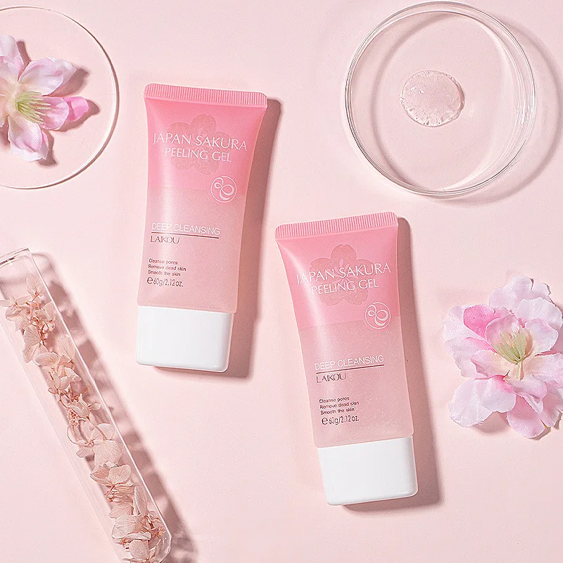 Serie japonesa sakura-productos de belleza para el cuidado de la piel, mascarilla facial, limpiador, gel exfoliante, suero blanqueador, crema para los ojos, máscara de barro