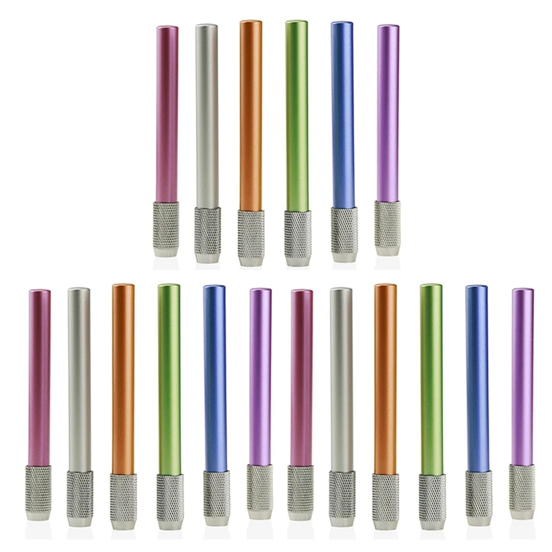 

18PCS Metal Color Rod Single-End Pencil Extender Pencil Extender Pen Receptacle Pen Extension Pencil Case