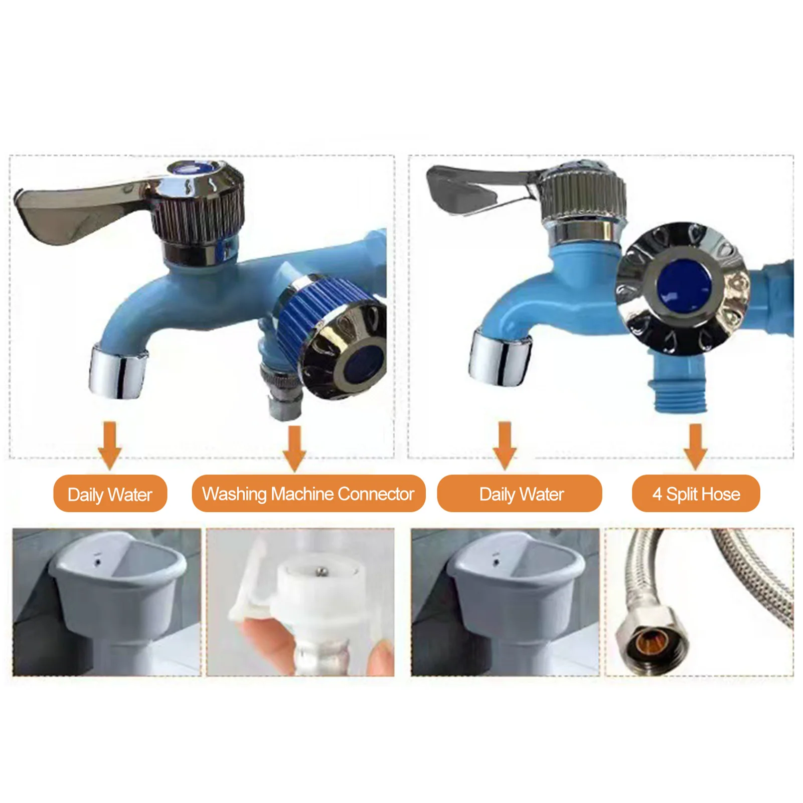 

Dual Control Sink Valve Antifreeze Faucet One In Two For Outdoor Use Extended Double-control Faucet Double Control Valve Core