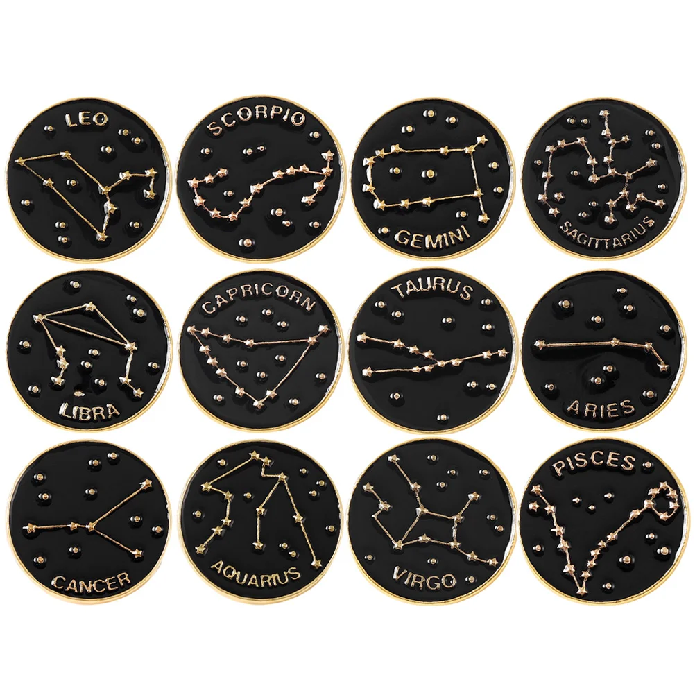 

Pin Constellationbrooch Enamel Lapel Zodiac Alloy Jewelrysign Constellations Brooches Decorative Astrology Backpacks Symbol