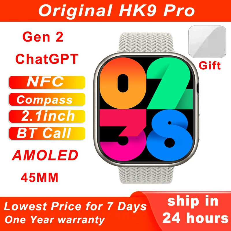 

Смарт-часы HK9 Pro Gen 2 Chat GPT AMOLED 2,02 дюйма 45 мм