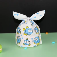 aq 2022 white frosted floating blue bubbles party candy gift long rabbit ear packaging bag cartoon big eye blue fish goodie bags