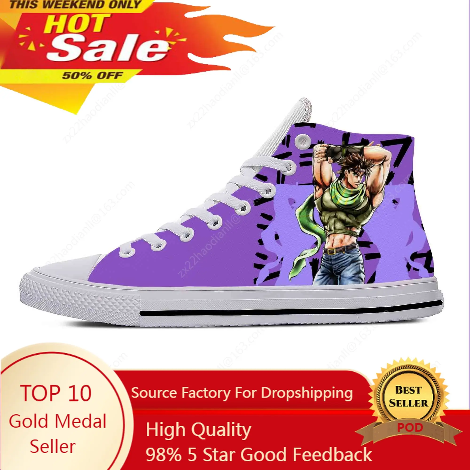 Кроссовки унисекс из ткани с высоким верхом Повседневная дышащая обувь Аниме