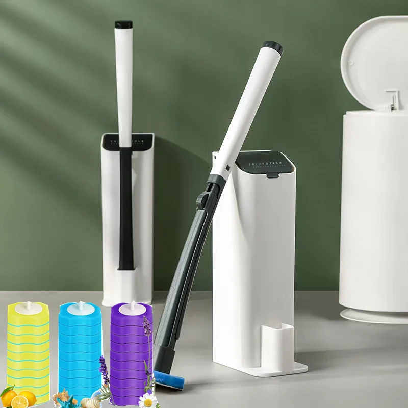 Одноразовая щетка для ванной комнаты и туалета очиститель с длинной ручкой без