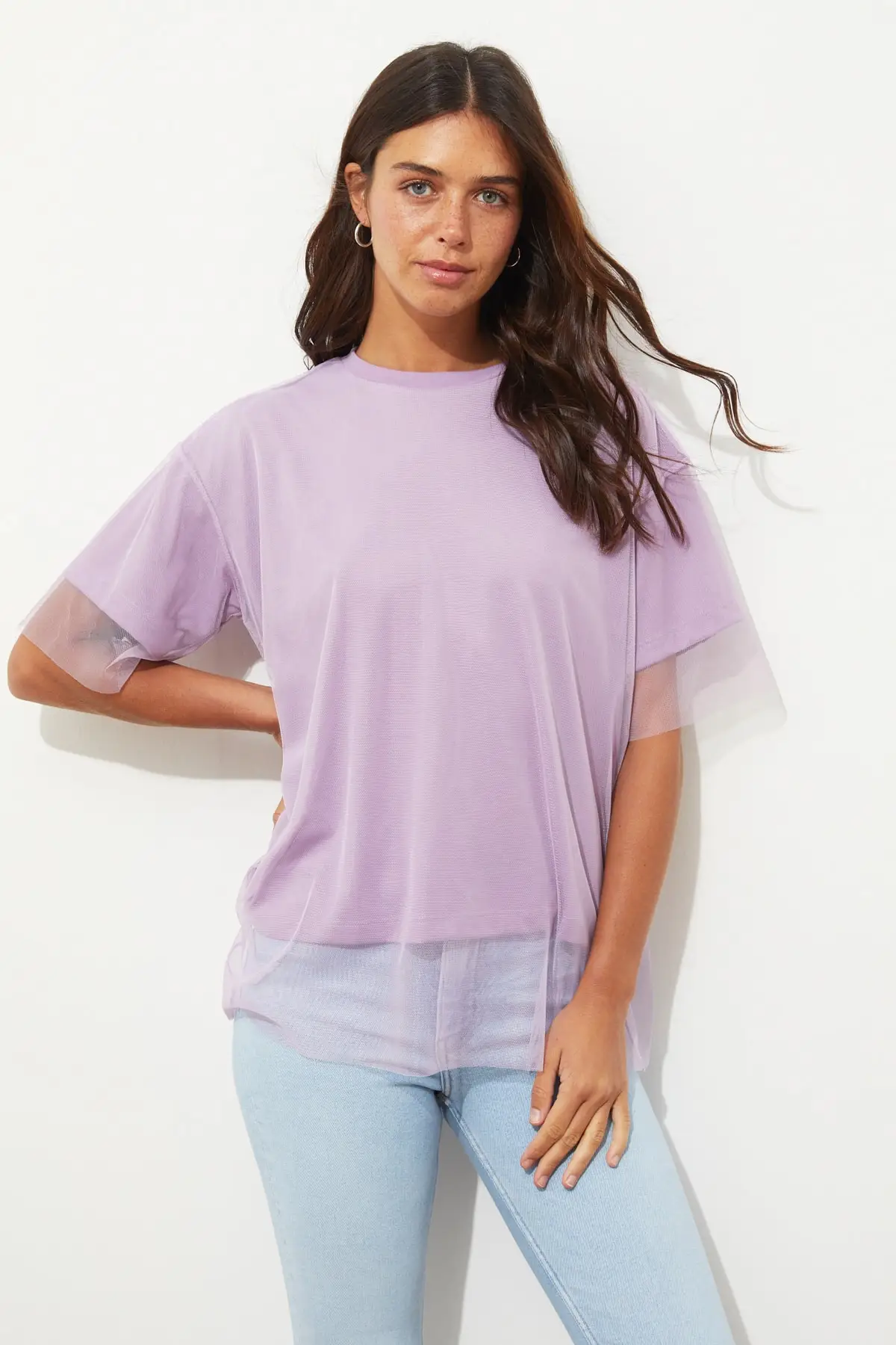 Футболка из тюля с детальным дизайном TWOSS20TS0046|Футболки| |