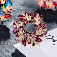 brooches rhinestone shining for women unisex luxury bouquet crystal pins fashion elegant olives brooch pins dress clip jewelry
