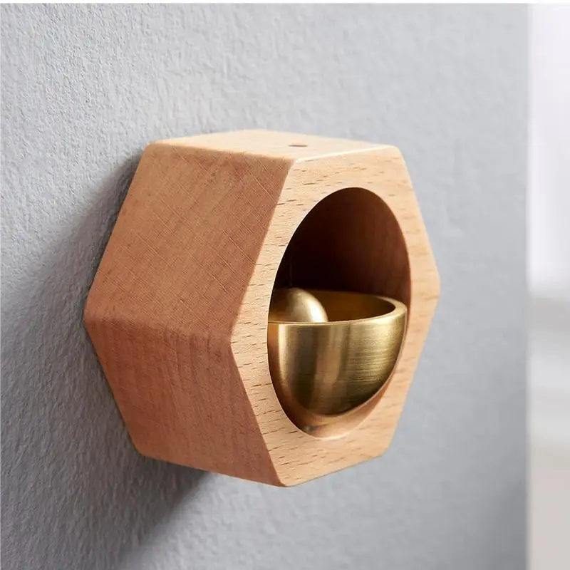

Shopkeepers Bell for Door Opening Wooden Magnetic Attached Doorbell Chime Hanging Decoration for Entrance Barn Door