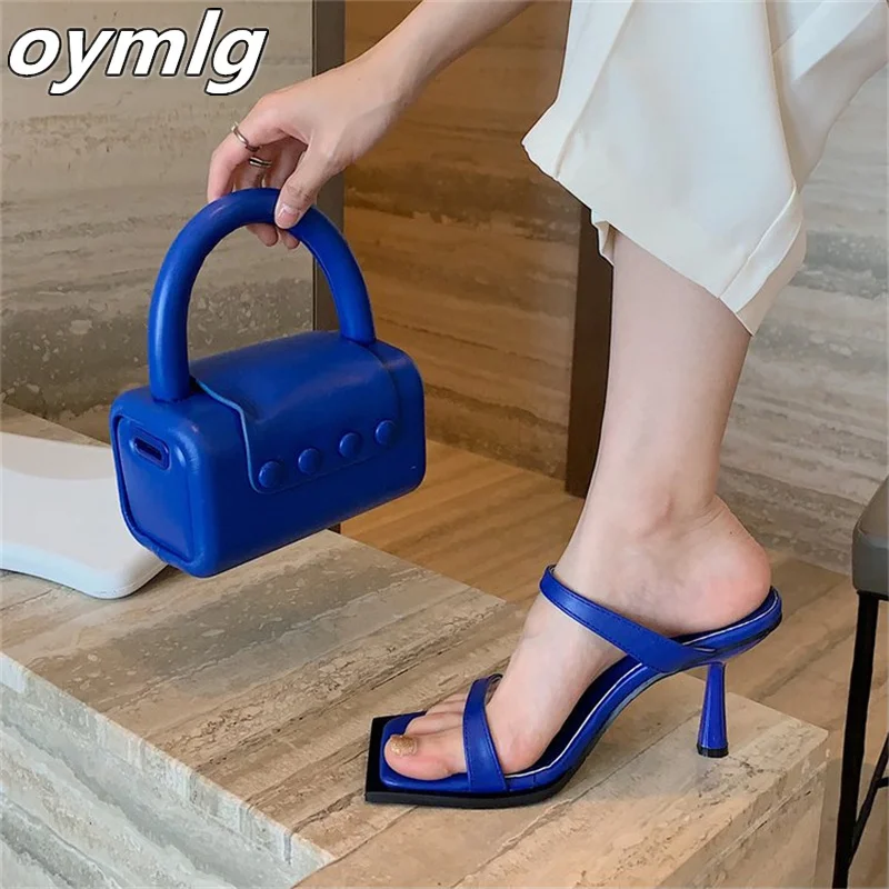 

High-heeled slippers women's 2022 new women's shoes summer fashion thin-heeled with open-toe sexy sandals and slippers pumps