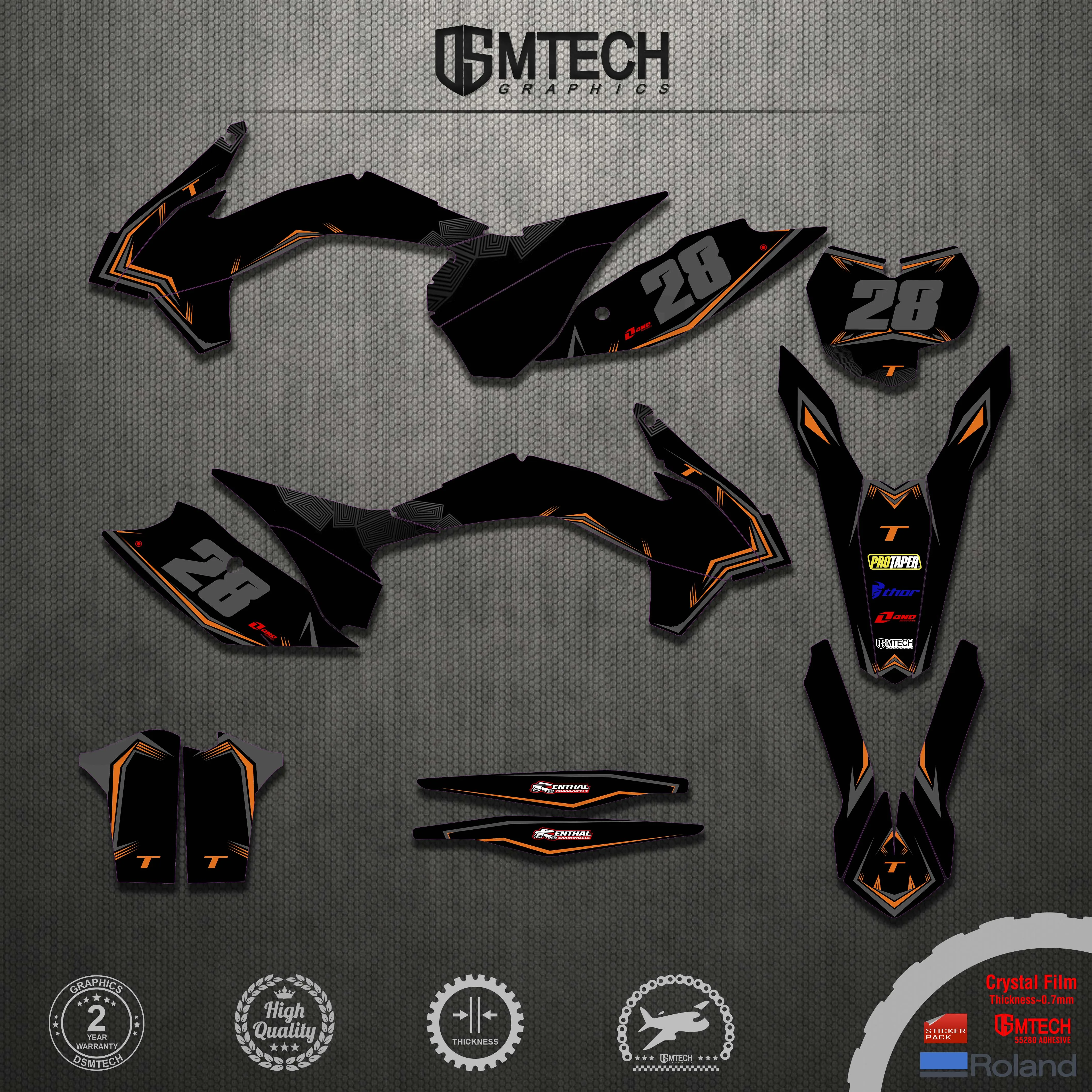 DSMTECH Custom Team Graphics Decal Sticker Kit Combo for KTM 2013 2014 2015 SX SXF , 2014 2015 2016 EXC XC-W EXC-F 004
