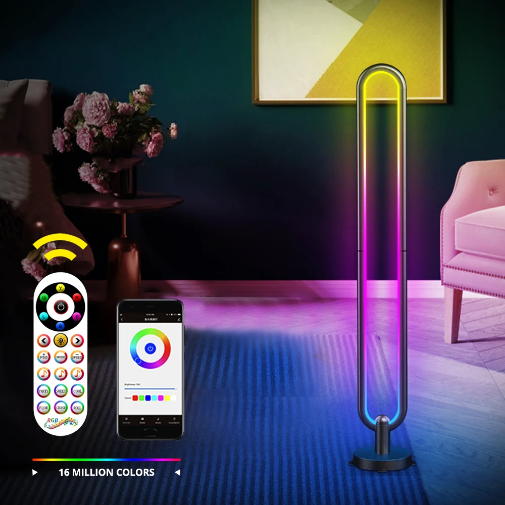 

Home Decorations LED Floor Light Rgb U-shaped Lamp for Living Room Bedroom Modern Atmosphere Night Lamp Smart APP Remote Control