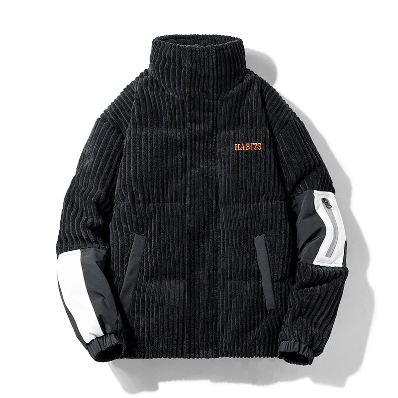 New Winter 2022 Youth Thick Warm and Contrasting Color Down Jacket Men's Fashion Stand-up Collar Windbreak Jacket