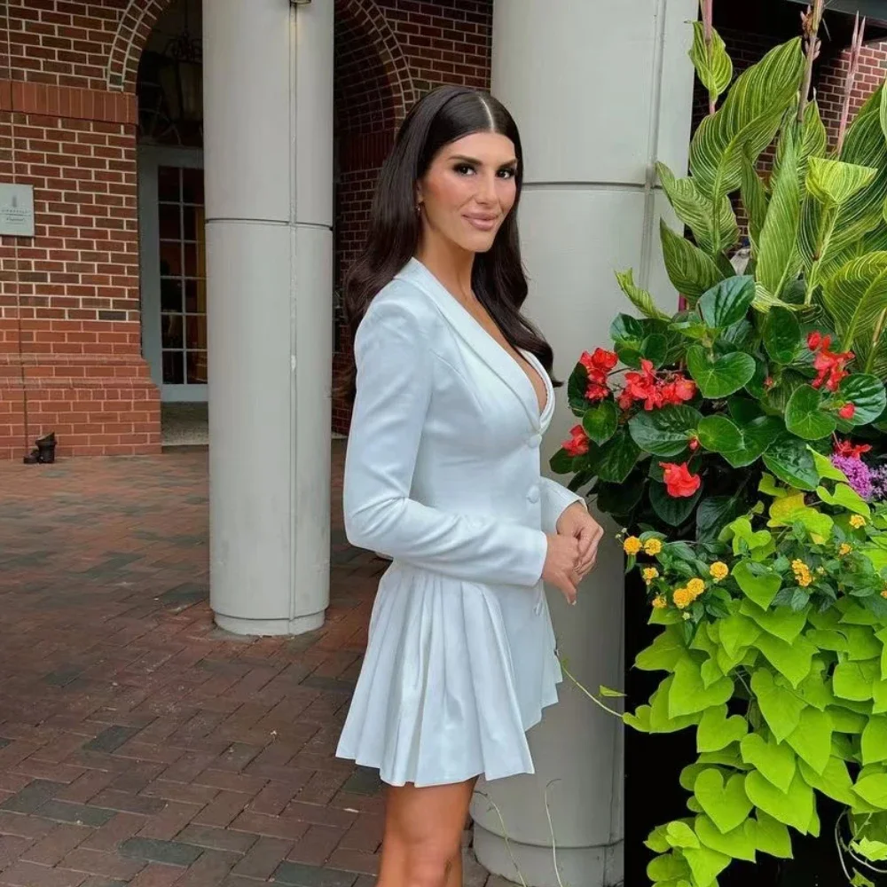 Женское осеннее платье-блейзер Mingmingxi Новое поступление 2024 офисное женское