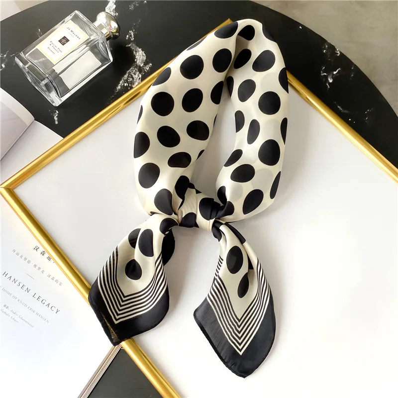 

Модный Большой Волнистый шелковый шарф, Женский Универсальный шарф с имитацией полосок, шаль, шаль, маленький квадратный шарф