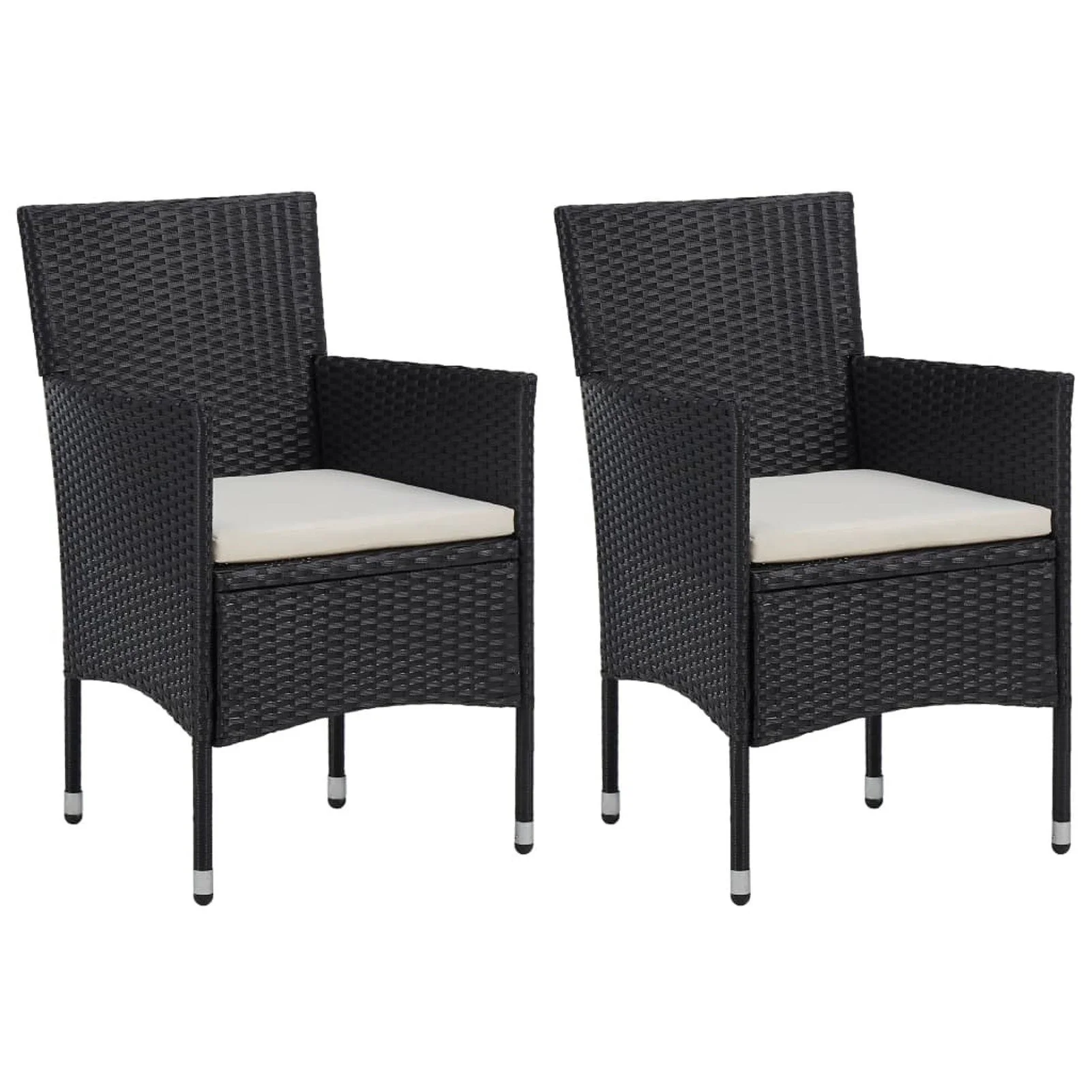 

Garden Dining Chairs 2pcs Poly Rattan Black