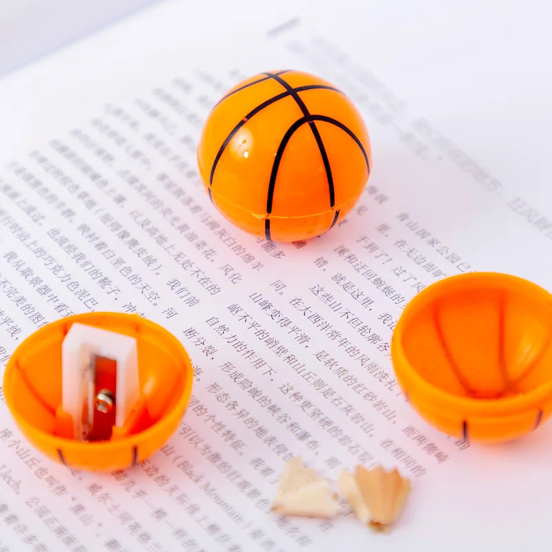 

Single Hole Creativity Basketball Small Pencil Sharpener Plastic Orange Student Stationery Items School Supplies Wholesale