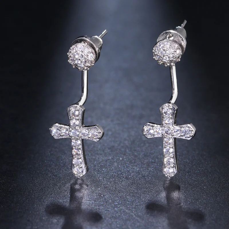 

Vintage Style Cross Women's Earrings White Zirconia Memorial Day Women's Jewelry Accessories Free Shipping