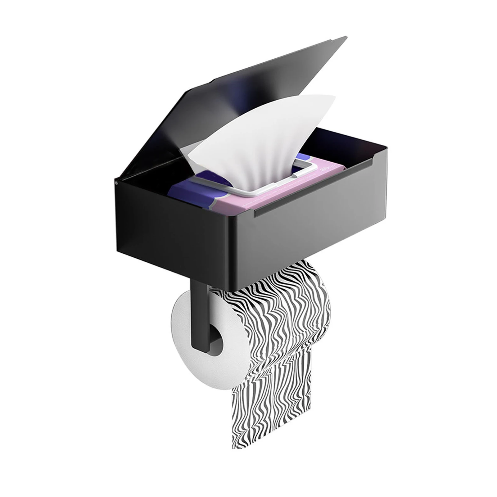 

Wall Mounted Toilet Paper Roll Holder Flushable Wipes Dispenser for Bathroom Wall Mount Wall Mount Toilet Paper Roll Holder