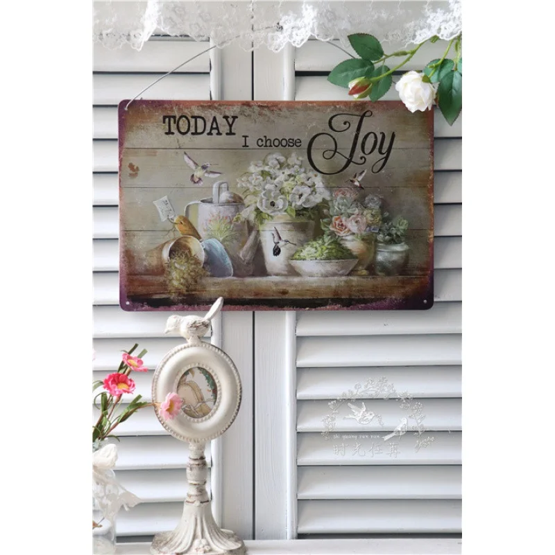 

3 Pieces Wholesale a Variety of Vases Flower Figures Iron Skin Painting Imitation Old Garden Balcony Wall Decorations Need to Be