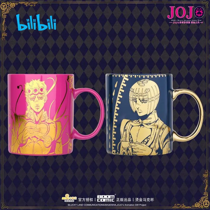 

2022 билибили, новинка, невероятные приключения Джоджо, фотография, Золотое Тиснение, керамическая чашка для кофе и воды, кружки для молока, фо...