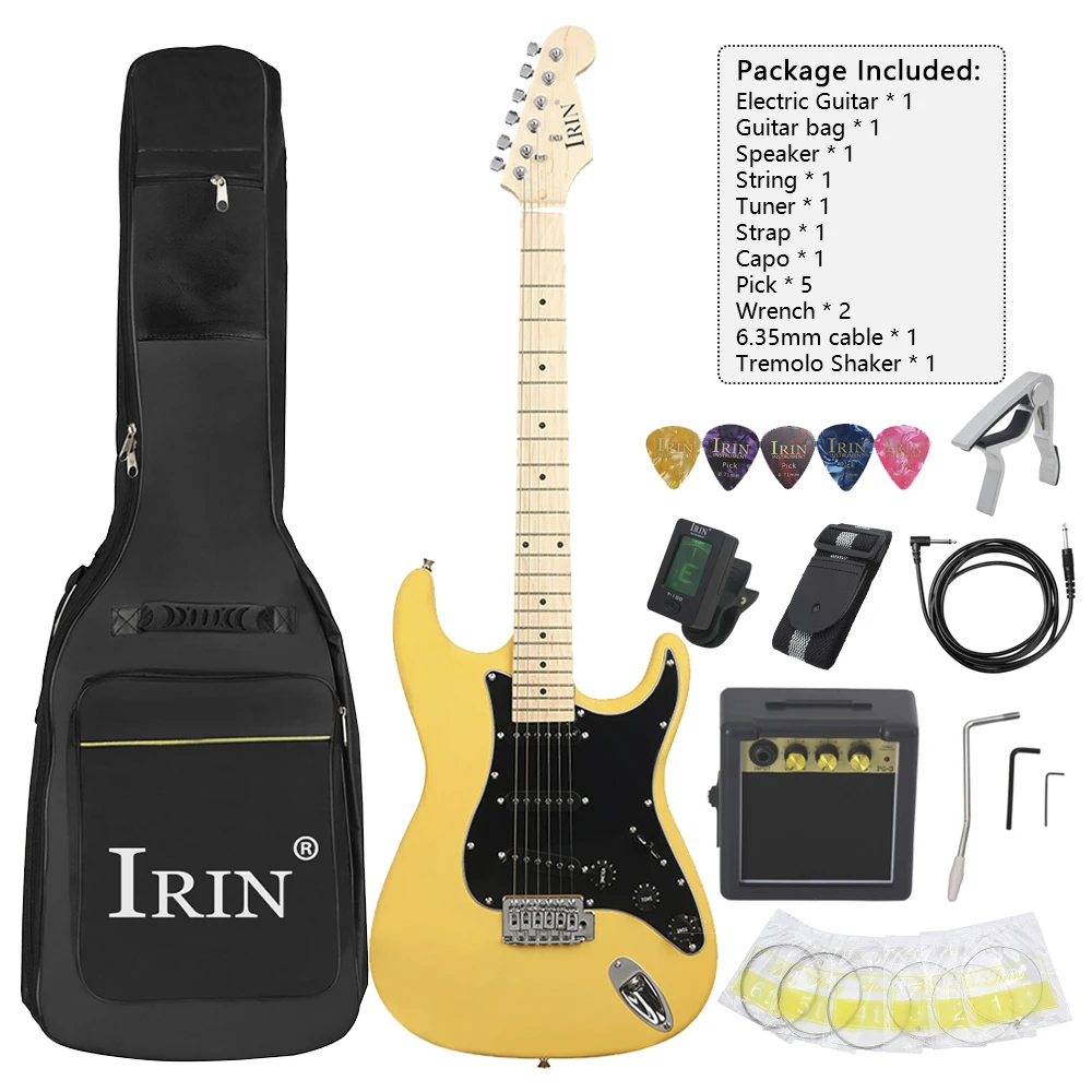 IRIN 39 Inch 6 Strings Electric Guitar 21 Frets Basswood Body Maple Neck Electric Guitarra With Speaker Guitar Parts Accessories