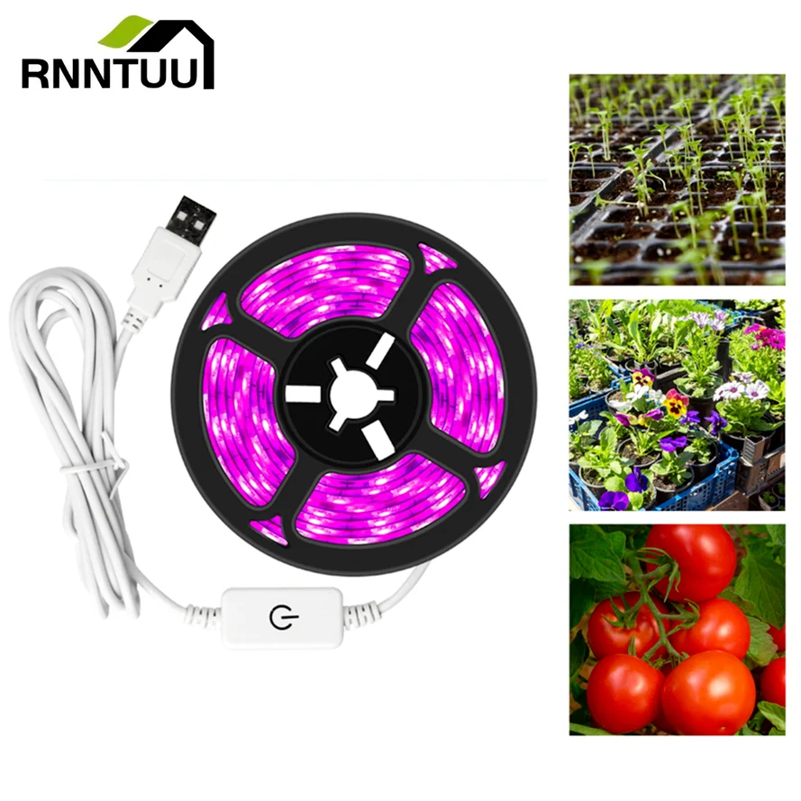 

LED Full Spectrum Phyto Lamp USB 5V Grow Light Strip 0.5m 1m 2m 3m 2835 SMD Plants Flowers LED Greenhouse Cultivo Hydroponic