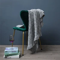 new nordic retro spring and autumn diamond wool knitted solid color blanket bedside scarf with acrylic large sofa blankets