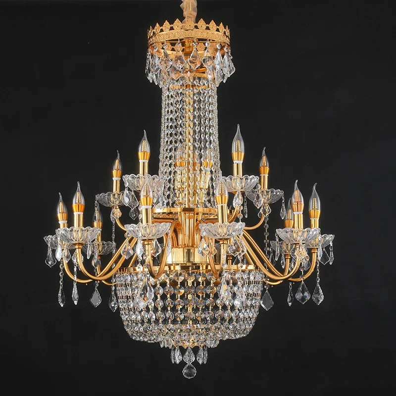 Роскошный Золотой Хрустальный подвесной светильник TINNY европейская лампа-свеча