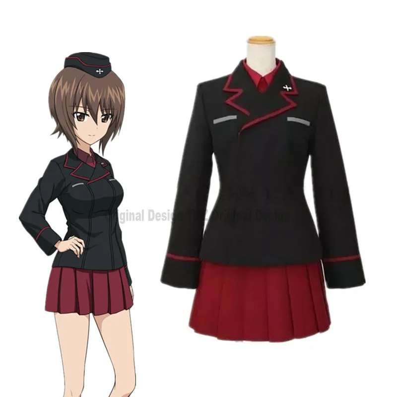 Косплей Костюм Nishizumi из аниме Girls Und Panzer Maho с шапкой униформы костюмы на Хэллоуин