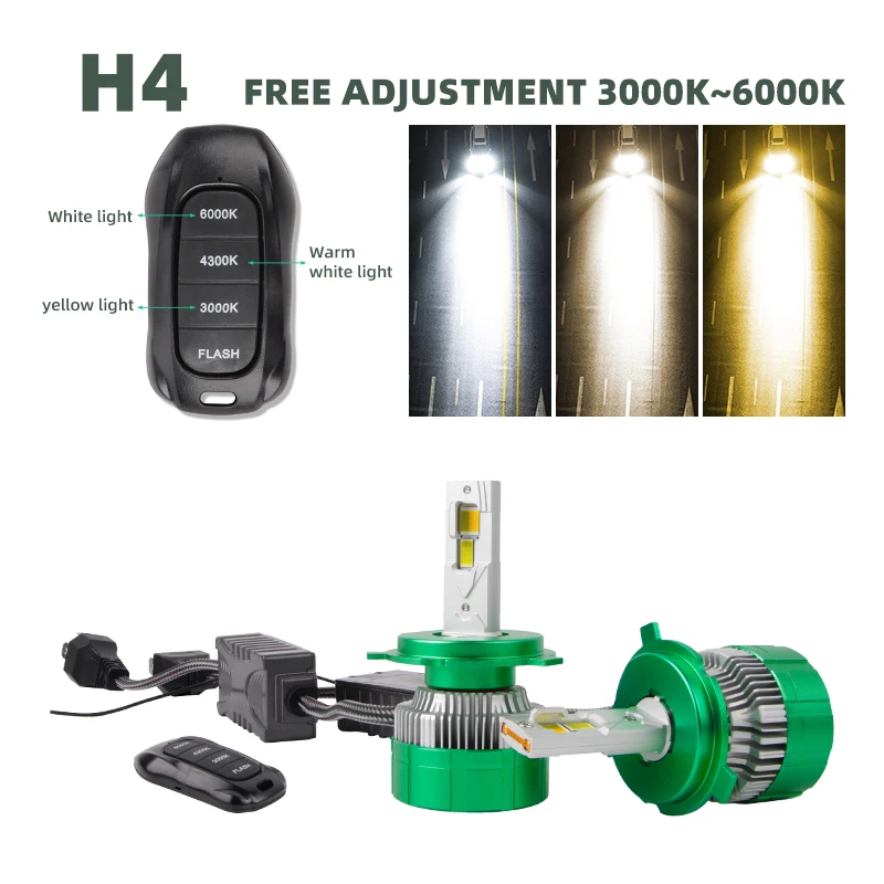 

Светодиодные Лампы Для Фар Автомобиля K14 С Управлением Через Приложение, H7 H1 H3 H4 H11 HB4 9005 HB3