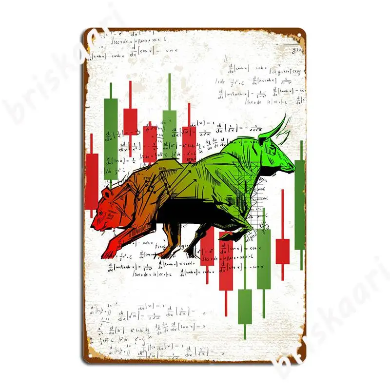 Медведи против Буллс трейдеры металлический плакат для кинотеатра кухня