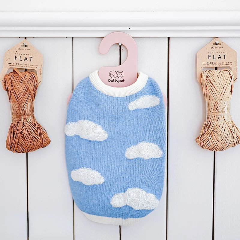 Pet Knitting Sweater Autumn Winter Medium Small Dog Clothes Blue White Sweatshirt Kitten Puppy Cute Pullover Chihuahua Yorkshire