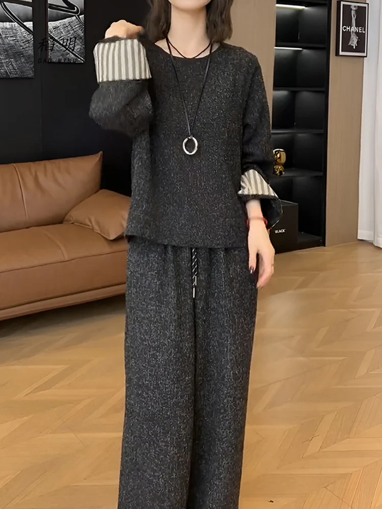 Весенне-осенний модный спортивный костюм в стиле вестерн для отдыха Lazy Sle