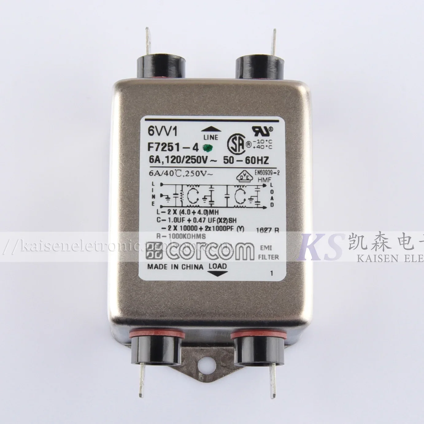 6VV1 6A F7251-4 Corcom фильтр защиты от электромагнитных помех VDE UL для беговых дорожек и торговых автоматов (art.: 3920da1e8df67) - 3920da1e8df67
