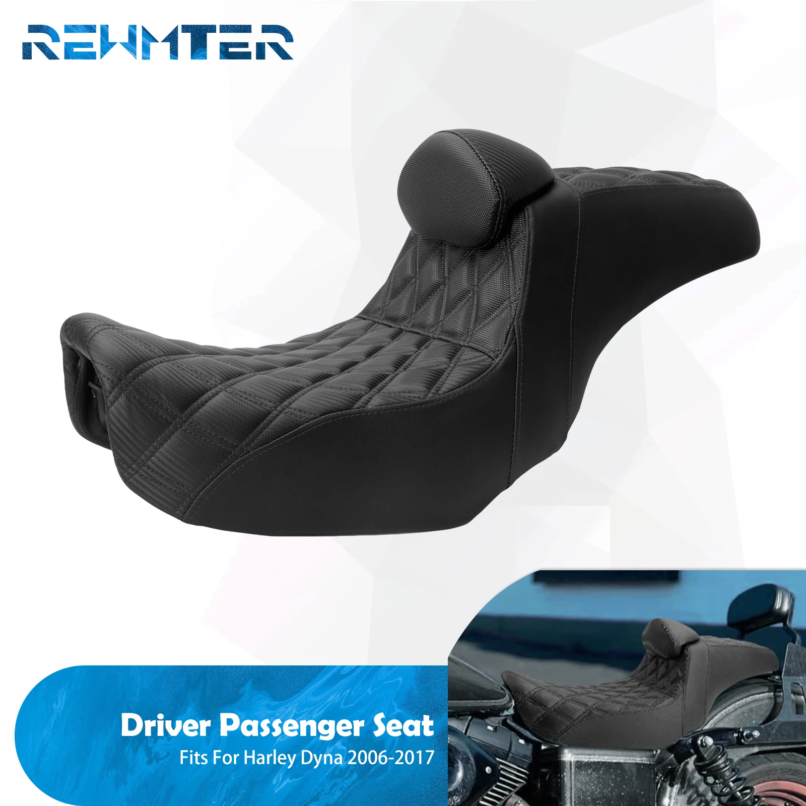 

Мотоциклетное сиденье со спинкой, два подушки для седла для Harley Dyna Fat Bob Low Rider FXDL FLD Street Bob 2006-2017