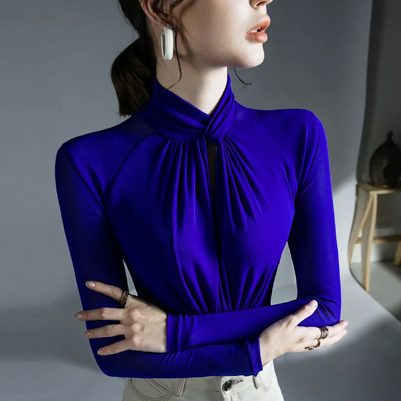 

Women's Long Sleeve Sheer Mesh Tops T Shirt Blouse Y2k Top Shirts for Women Goth